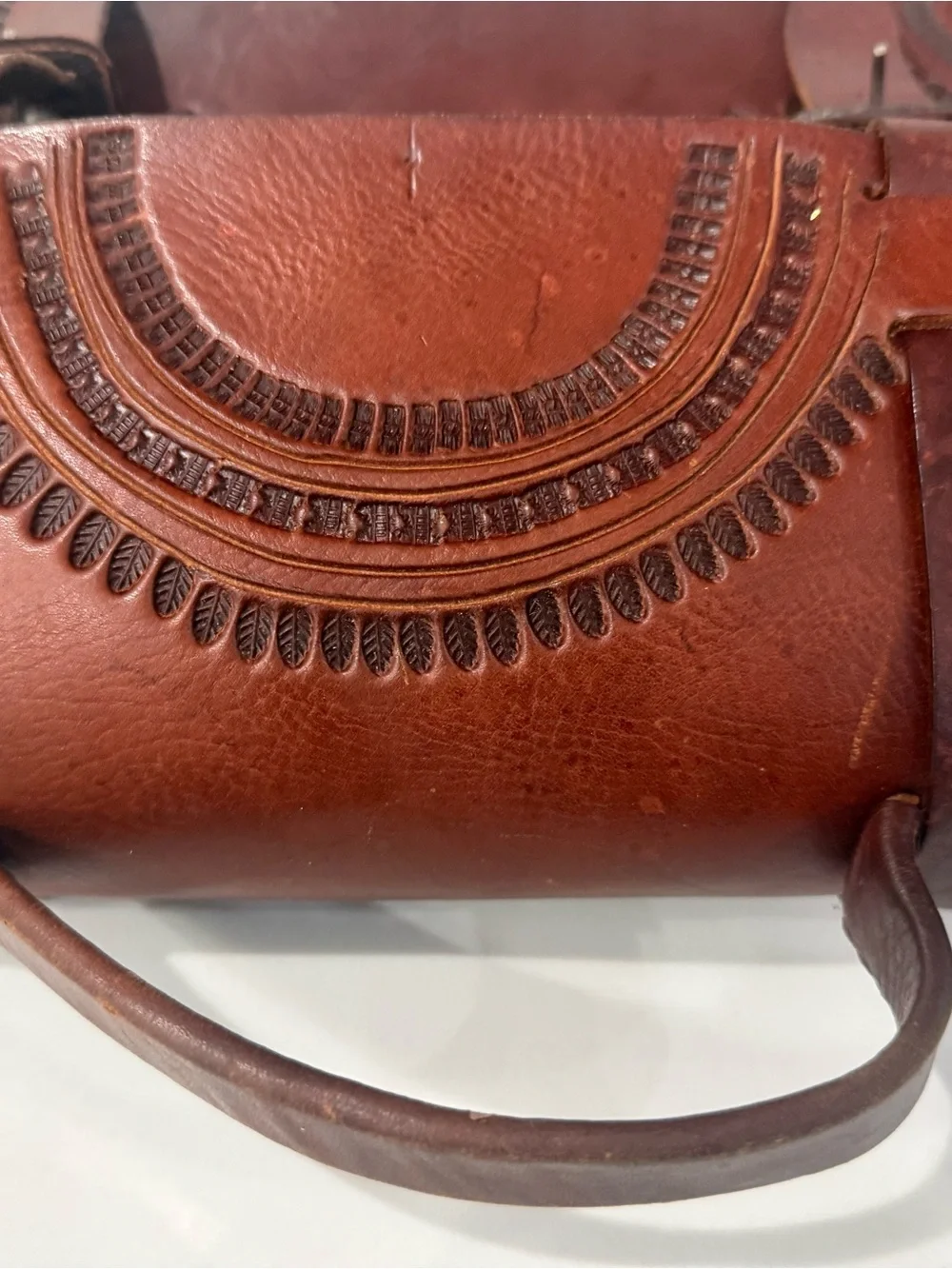 Vintage 70’s Genuine Brown Leather Messenger Bag
